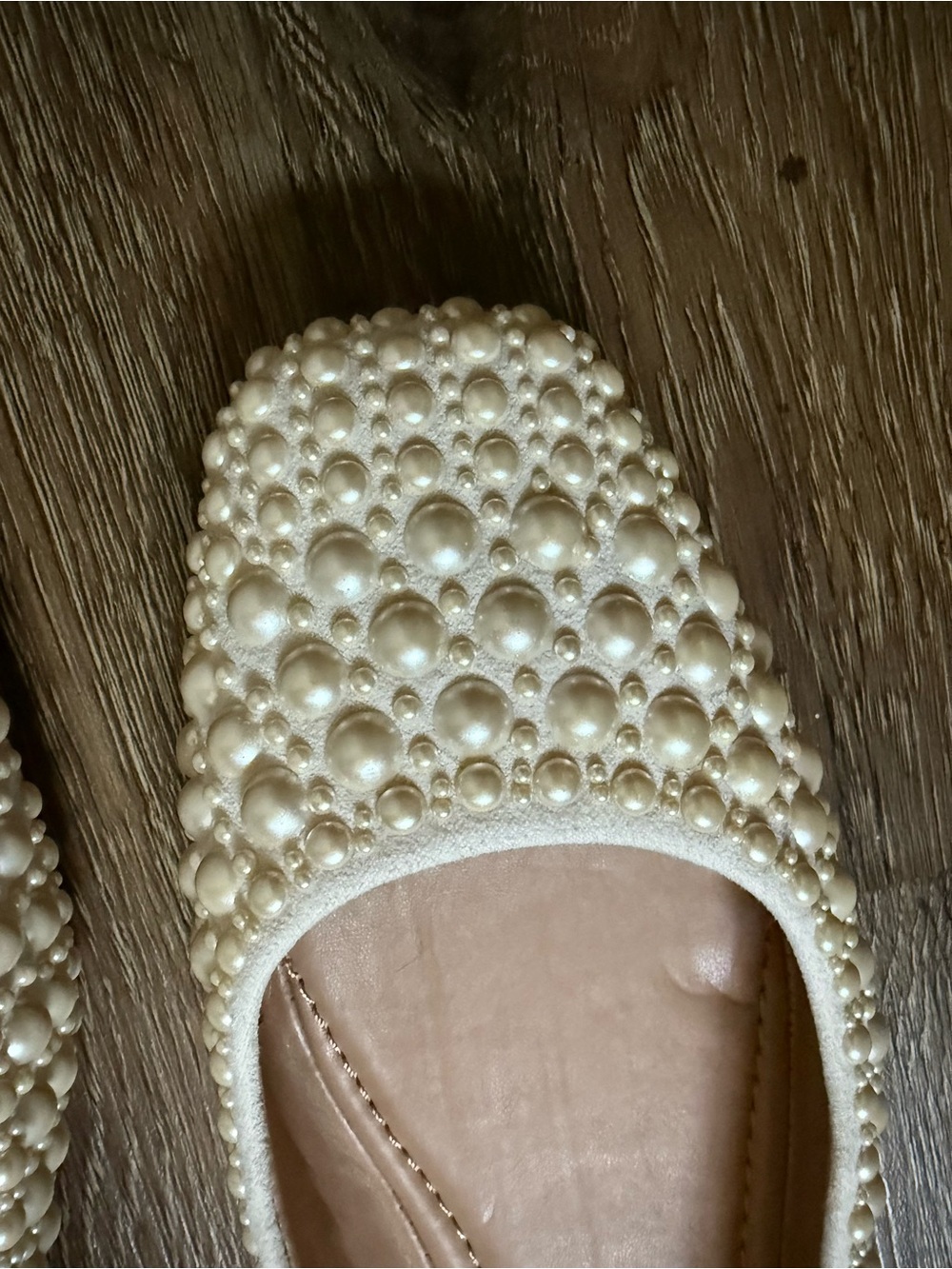 INC International Concepts Pearl-Embellished Ivory Ballet Flats - Picture 2 of 3